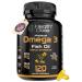 Health Dose Omega 3 Fish Oil 2000mg Lemon-Flavored Softgels with EPA 800mg & DHA 600mg for Brain Heart and Wellness Support Easy-to-Digest No Fish Burps 120 Softgels 2-Month Supply