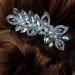 Bridal Flower Pearl Hair Clips Comb - Wedding Headpiece for Women (Silver) - Buy Online on GoSupps.com