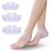 Gel Heel Cups (3 Pairs FSA or HSA Eligible) - Great for Heel Pain Moisturizing Relief for Heal Dry Cracked Heels Achilles Tendinitis and Medical Grade Silicone - Protective Insert Sleeve.