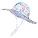 LANGZHEN Beach Sun Protection Hat for Baby Girls Adjustable Toddler Kids Hat Wide Brim Summer Play Hat with Chin Strap Sika deer 2-4 Years