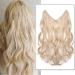 Silk-Co hair extension with rubber band adjustable Secrets hair part synthetic extensions with cord invisible corrugated extensions for women dark blond mix bleach blonde 50cm dark blonde mix bleach