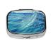 Ocean Water Printed Square Pill Box Portable Travelling Pill Box Medicine Organiser