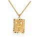 KOMBIUDA Butterfly Necklace Gold Necklace Pendant Vintage Jewelry Necklace for Men Square Golden Necklace Man Golden 53x1CM