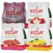 KIZILAY 24 Bottles Natural Mineral Water Mixed Fruit Flavor (Cherry, Apple, Watermelon, Lemon), Rich Mineral Water with Bicarbonate and Sodium 200ml