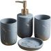 Bathroom Accessories Set of 4 - Lotion Bottle Mouthwash Cups Soap Shell & Toothbrush Holder - Multifunctional White Household Supplies for Toilet - Buy Online on GoSupps.com