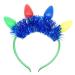 amangul Christmas Flashing LED Headband Fun and Festive Light Bulb for Kids Adults Glow in the Dark Accessories Party Favor(Blue)
