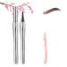 Cooklesa Eyebrow Natural Waterproof Eyebrow Pen with Microfine Tip Two-pronged Eyebrow Pencil Natural Brow Eyebrow Pen (02 Brown)