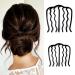 Vintage Hair Side Combs Set - 4 Pieces | U Shape French Twist Hair Fork Clip | Women's Hair Styling Tool Accessories in Black - Buy Online on GoSupps.com