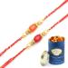 Ghasitaram Gifts Rakhi for Brother Rakhis Online - Set of 2-6794 Rakhis with 100 GMS of Dryfruits Mix Can 2 Rakhi with 100 gms of Dryfruits Mix Can