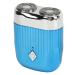 AMONIDA Electric Hair Clipper Straightening Cut Double Cutting Heads Clipper SelfGrinding 300mAh Battery for Travel Use (Blue)
