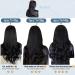 Premium Laavoo Clip-In Real Hair Extensions - Black Ombre Silver 70g 5 Piece Double Tressen - 40cm Remy Hair Clips - Buy Online on GoSupps.com