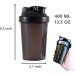 Hiusity Protein Shaker Cup 400ml | Durable Black & White Shaker with Mixing Ball for Creamy Fitness Shakes | Odor-Neutral Gym Shaker - Buy Online on GoSupps.com