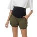 Love2Mi Women's Maternity Tights Leggings Versatile Comfy Pants Stretch Pregnancy Trousers XL Black/ Green