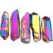 5pcs Blue Titanium Aura Quartz Crystal Stone Electroplated Crystal Cluster Seed Decoration Natural Stones and Minerals - Stones - - (Color: Rainbow Size: 3-6cm) - Buy Online on GoSupps.com