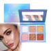 Lucoss 6 Colors highlighter palette highlighter powder pallet highlighter bronze powder white/brown/pink/red face contour powder make-up pallet for women A6