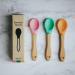 Wild & Stone Bamboo Baby Weaning Spoon Set - Silicone Soft Infant Spoons - Flexible Pink, Green & Yellow - BPA-Free - Buy Online on GoSupps.com