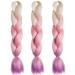 Buy Ombre Braids Extensions - Colorful Jumbo Kanekalon Hair 6PCs Pack | Synthetic Pink Purple Blonde Hair for Braiding - Buy Online on GoSupps.com