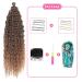Deep Twist Crochet Hair - 22 Inch Ombre Curly Braided Extensions | 6 Packs Synthetic Kinky Curl Hairstyle (T27#) - Buy Online on GoSupps.com