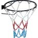 LIOOBO Heavy Duty Sports Chain Basketball Net Replacement | Rustproof Metal Design for Indoor and Outdoor Training - White/Red/Blue - Buy Online on GoSupps.com