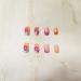 Colorful Flower Short Square Press on Nails - 24Pcs A11 | Full Cover Acrylic False Nails for Women - Buy Online on GoSupps.com