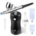 COSSCCI 30 PSI Airbrush Kit  Portable Mini Air Brush Spray Gun with Compressor Kit Makeup Tool Air Brush Painting Kits for Cake Decorating Makeup Art Nail Model Painting Tattoo Manicure (Black)