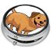 Funny Dachshund Dog Round Pill Box | 3 Compartment Mini Portable Travel Medicine Organizer - Buy Online on GoSupps.com