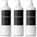 MOIIKKO 32oz Refillable Shampoo and Conditioner Bottles - Pack of 3, White Dispensers with Waterproof Labels - Modern Bathroom Accessories - Buy Online on GoSupps.com