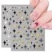 6 Sheets Sun Star Nail Art Stickers Bronzing Moon Decals - DIY 3D Self-Adhesive Nail Designs in Rose Gold & Silver - Acrylic Nail Supplies for Women - Buy Online on GoSupps.com