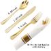 WELLIFE 350 Piece Gold Plastic Dinnerware Set - Disposable Lace Plates, Napkins, Silverware, Cups - Perfect for Special Occasions - Buy Online on GoSupps.com