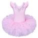BAOHULU Ballet Leotards for Girls Full Skirted Dance Tutu Dress Party Costumes Diamond Pink 4-5T