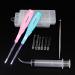 Earlywish Professional Tonsil Stone Removing Tool LED Light 2 Sets Color Pink + Blue 4 Tips Each Color + 1 Stainless Steel Tonsillolith Pick + 1 Irrigation Syringe Oral Clean Pink+blue
