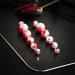Feylie Halloween Blood Stained Pearl Earrings | Long Tassel Drops | Imitation Barrels Quasten Jewelry for Women & Girls - Buy Online on GoSupps.com