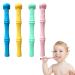 4 pieces baby bite tube silicone bite ring baby hollow bite tube silicone biting toys for toddlers with breastfeeding bite for babies 0-6 months sensory exploration and tooth relief