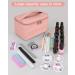 Pink Nail Polish Travel Case with Compartment Organizer - Manicure Set Accessories Bag - Buy Online on GoSupps.com