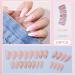 24-PCS French Tip Almond Press on Nails Medium Fake Nails Flower Pattern Design Coffin Press on Fake Nails Glossy False Nails Full Cover Acrylic Nails for Women & Girls - Buy Online on GoSupps.com