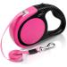 Taglory No-Tangle Retractable Dog Lead 5m Heavy Duty Dogs Extendable Leads Nylon Tape Suitable for Small and Medium Dogs Up to 20kg Pink Medium Pink