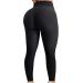 A AGROSTE Women's High Waist Yoga Pants Tummy Control Workout Ruched Butt Lifting Stretchy Leggings Textured Booty Tights Pants 3X-Large A-black