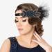 IYOU 1920s Gatsby Headpiece for Women Blue Feather Flapper Headband Crystal Party Bridal Hair Bands for Women - Buy Online on GoSupps.com