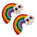 FRCOLOR 1 Pair Rainbow Barrettes Girl Hair Barrettes Snap Side Clamp Hair Bang Clip Cartoon Hair Clips Decorative Hair Clips Colorful Hair Clips Hair Pin Wild Child Wool Felt Alloy