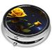 Yellow Roses Starry Night Round Pill Box | 3 Compartment Portable Travel Organizer | Ideal for International Shipping - Buy Online on GoSupps.com