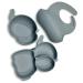 RUACH Home Goods Suction Plates for Baby - Silicone Baby Feeding Set - Silicone Baby Plates Suction - Baby Weaning Plates Set Powder Blue