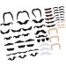 Self Adhesive Fake Eyebrows Beard 60 Pcs Moustache and Eyebrows Stick on Fake Eyebrows and Moustache Kit for Old Man Dress Up Grandpa Costume Accessories - Buy Online on GoSupps.com
