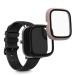 kwmobile Cover Comaptible with Huami Amazfit GTS 2 Mini (Set of 2) -Tempered Glass with Plastic Frame - Dusty Pink/Black dusty pink / black
