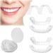 Smile teeth veneer 2 pairs reusably immediate cosmetic veneers teeth at the top and below for tooth defects cover confident smile back
