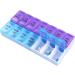 7 Day AM PM Large Compartment Pill Box Organizer - Easy Open Detachable & Portable - Weekly Medication & Vitamin Holder in Purple/Blue - Buy Online on GoSupps.com