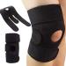 Hually Kniebandage - Adjustable Knee Protectors with Velcro & Patellar Opening for Sports & Daily Use - Unisex Knee Support in Black - Buy Online on GoSupps.com