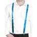 YUANZ Sequin Bow Tie & Suspenders Set - Y-Back Adjustable Unisex - Perfect for Cosplay & Parties (Blue) - Buy Online on GoSupps.com