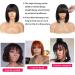 8 Inch Short Bob Human Hair Wig with Bangs for Black Women - Brazilian Virgin Straight Hair 150% Density Machine Made Bob Wig in Natural Color - Buy Online on GoSupps.com