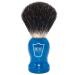Parker Safety Razor 100% Black Badger Bristle Shaving Brush with Blue Wooden Handle - Brush including stand