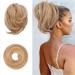 BARSDAR HAARDIC Hair Extensions Hair-Knoten-Horchwanz extension straight synthetic hair part short ponytail rolls hair accessories simply scrunchie for women 22H613# 20cm 22H613# light strawberry brown Mixed blonde
